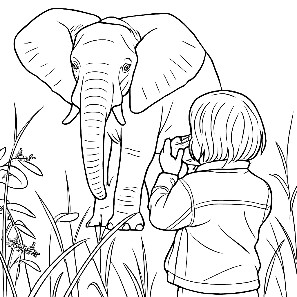Session photo au zoo - Coloriage